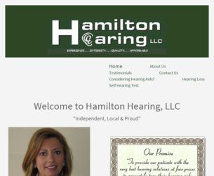 a screenshot of a website for hamilton hearing llc